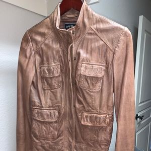 Women’s tan leather jacket